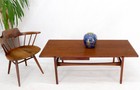 One Drawer Rectangle Shape Teak Danish Mid-century Modern Coffee Table