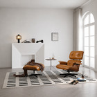 Pro Tall Mid Century Chaise Eames Lounge Chair With Ottoman Real Leather