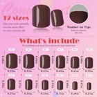  Press On Nails Short Square Fake Nails  240pc Short Nails Press Ons 12 Brown