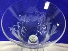 Set Of 4 Antique Circa 1910 Edwardian Cut Crystal Etched Engraved Wine Glass