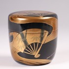Japanese Lacquer Natsume Tea Container 2 64inch Gold Fan   Stream Tea Ceremony
