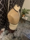 Vintage Superior Model Form Co  Leather   Striped Tailor Dress Form Rolling Base