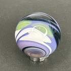 Contemporary Handmade Art Glass Marble 1 03  Mib Sparkly Dark Blue  Pink  Green