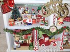 Vintage Christmas Decor Artisan Miniature Dollhouse Wood House 19  Tall Ooak