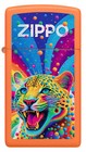 Zippo Slim Leopard Design Orange Matte Windproof Pocket Lighter  46018