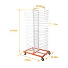 25lbs White Orange Powder Coated Paint Drying Rack Holders 4 Wheels For Cabinets