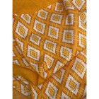 Vintage 70 s Geometric Fabric Retro Mid Century Modern Mod Argyle Orange Groovy
