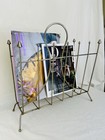 Vintage Mcm Metal Magazine Rack With Arrow Detail