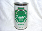 Vintage Steel Beer Can Andys Beer 12oz Fixed Tab