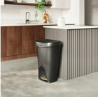 Umbra 13 Gal Brim Plastic Step Soft Close Lid Kitchen Trash Can  Black
