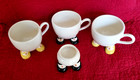 3 Cups Mugs   1 Egg Cup Walking Feet Maryjane Shoes   Sox Ceramic Vintage Sturdy