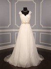 B510 Ivory Embellished Beaded Ivory Bridal Gown Wedding Dress Formal Sash