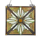 Stained Glass Tiffany Style Hanging Window Panel Suncatcher Mission Design