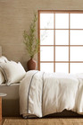 Nwot Quince European Linen Full queen  Cover Piped White black Duvet Only