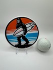Legendary Sasquatch Surfing Decal Sticker   Bigfoot Surfboard Retro Round Vinyl