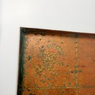 Rare Antique Art   Crafts 3lb Heavy Hammered Copper Bar Tray Inlaid Brass Waiter