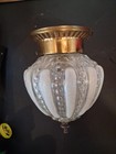 Vintage Mid Century Pendant Style Ceiling Lamp  Fixture  glass Globes