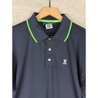 Psycho Bunny Polo Shirt Mens Large Blue Neon Trim Short Sleeve Athletic