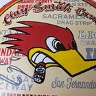 Vintage Thrush Cigar Smoking Bird Sign - Thrush Horsepower Exhaust Gas Pump Sign
