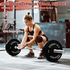 2-inch Olympic Bumper Weight Plate Set   with Steel Hub  Black  Multiple Sizes