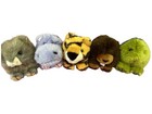 Lot Of 5 Vintage Puffkins 1994 Great Shape Hippo Turtle Squirrel Tiger Beaver