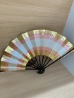 Japanese Fan Sensu Gold   pink Used By Japanese Dance  nihonbuyou 