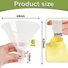 6 Pack 4 6 Inch Multi-purpose Clear Plastic Funnels With Long Reaching Spout