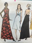 Vintage 1970s Vogue Pattern Halter Maxi Midi Evening Dress Vogue 8181 Sz10 B32
