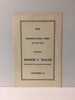 Vintage 1954 Brockway Area Chamber Of Commerce Menu Vernon F  Taylor Ambassador