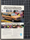 Plymouth Voyager Minivan Magic Kids In Costumes Chauffeur Vintage Print Ad 1985
