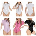 Women s Leotard Tempting Bodysuit Stand Collar Rompers Nightclub Jumpsuit Sexy