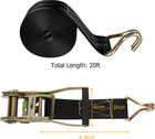 4 Pack Heavy Duty Ratchet Tie Down Straps 2  X 20ft 8000lb J Hooks Cargo