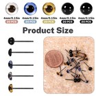 100 Pcs 4mm Glass Eyes Kits Craft Tiny 4mm  Green blue brown black clear