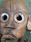 Liberian Dan Tribal Mask Hand Carved Wood With Fiber Beard