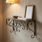 Wrought-iron Shelf Antique Gray Rustic Wall Shelf Ornate