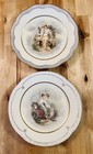 2 Antique Zeh Scherzer   Co Bavaria Cupid And Venus Transfer Paint Plate 8 3 8   