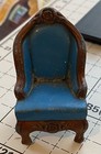 Vintage Mattel 1989 Metal Dollhouse Furniture Sofa Chair Table Blue And Green