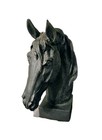 Large Black Horse Head Statue Figure With Base Home Decor 13    Equestrian 