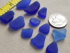Genuine Beach Sea Glass Surf Tumbled Cobalt Blue Ocean Frosted Tiny Small V01