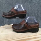 Klogs Shoes Womens 6 5 M Clogs Mule Heels Embossed Brown Leather Slip Resistant