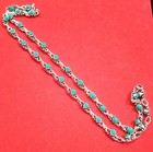 Blue Turquoise Handmade Gemstone Anklet Pair 925 Sterling Silver Jewelry