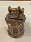 Bronze Dan Ricci Thimble Collectible 1988    singer-sewing Machine    75x1 25   