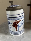 Rare  Hand Painted  Faust Porcelain  Beer Stein  With  Lithopane Tavern Photo
