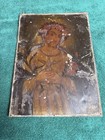 Antique Mexican Retablo Religious Painting On Tin Saint Anthony 