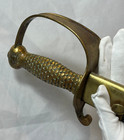 Civil War 1841 Naval Cutlass Short Sword Dbl Edge Blade Fish Scale W  Scabbard