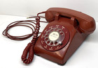 Vtg Bell System Western Electric 500 Red Rotary Dial Telephone 213 Los Angeles