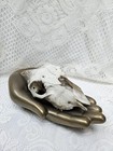 Giant Vintage Brass Hand Tray   Unique Bohemian Funky 70s Decor