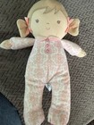Little Me Pink White Floral Baby Doll Plush Stuffed Soft Toy Bows Rattle Lovey