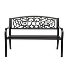 All Season Welcome Backrest Bench Patio Garden Seat Yard Park Furniture Outdoor