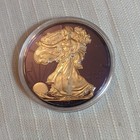 Us Mint Silver Eagle 2021 Type1 With Purple Titanium And Platinum Leaf